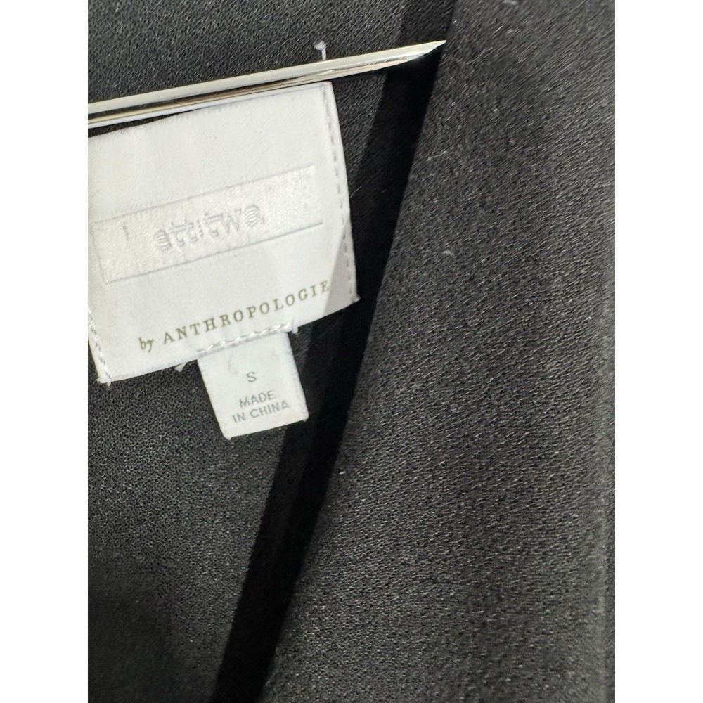 ETT:Twa Anthropologie Black Cap Sleeve Wide Leg Cropped Tie Waist Jumpsuit Sz S - Picture 5 of 10